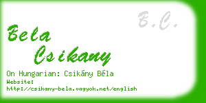 bela csikany business card