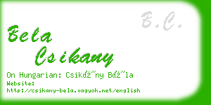 bela csikany business card